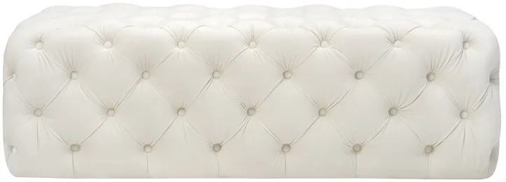 Kaylee Cream Velvet Ottoman