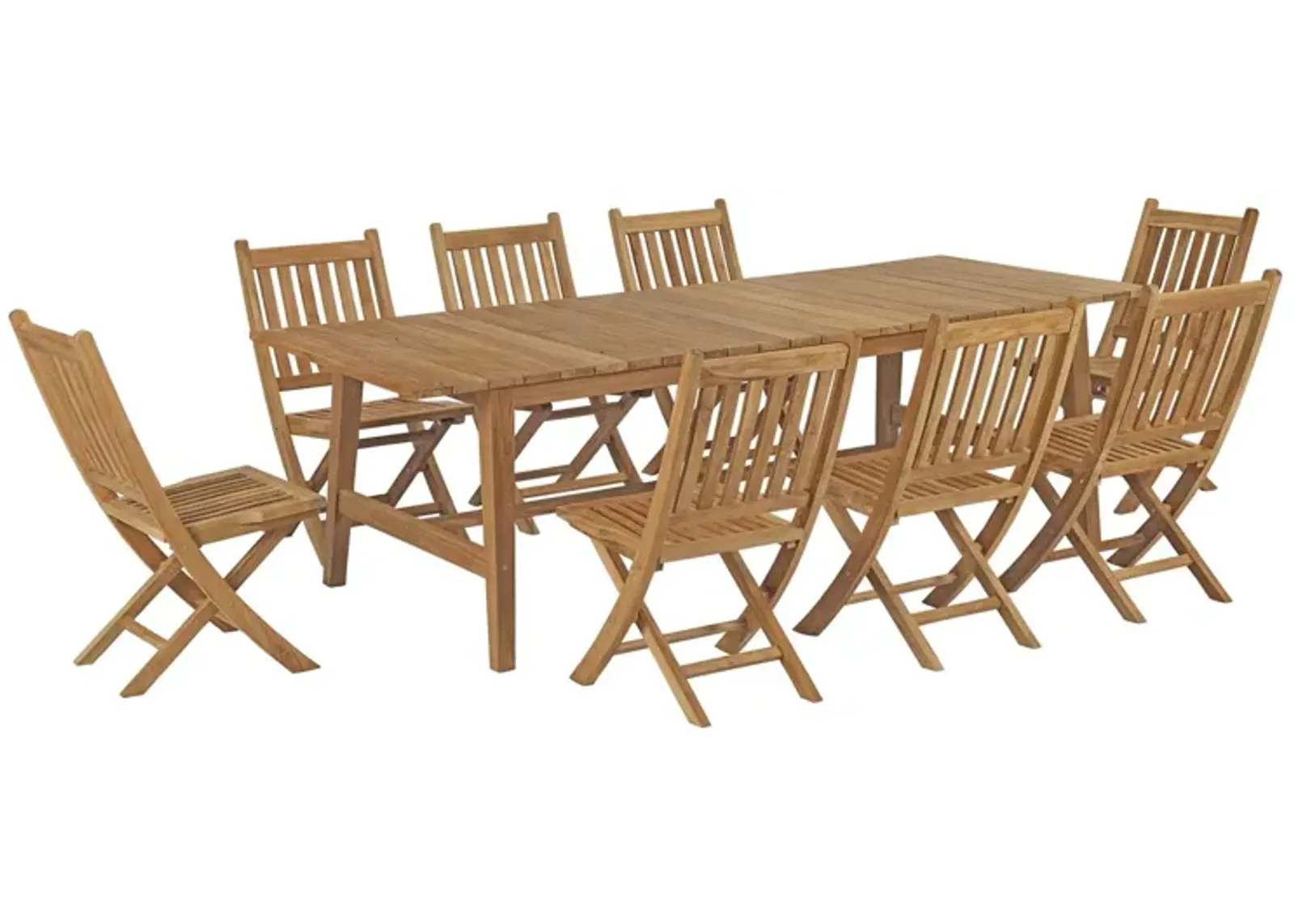 Marina 9 Piece Outdoor Patio Teak Dining Set