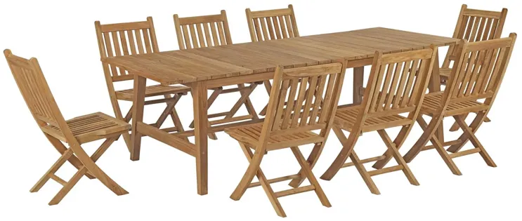 Marina 9 Piece Outdoor Patio Teak Dining Set