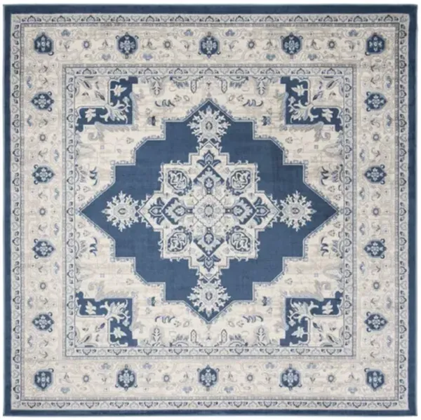 Brentwood 865 Navy / Creme 6'-7" X 6'-7" Square Square Powerloomed Rug