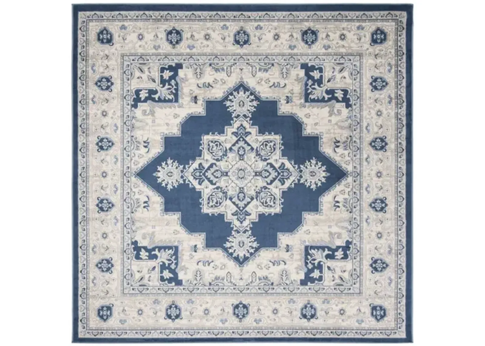 Brentwood 865 Navy / Creme 6'-7" X 6'-7" Square Square Powerloomed Rug