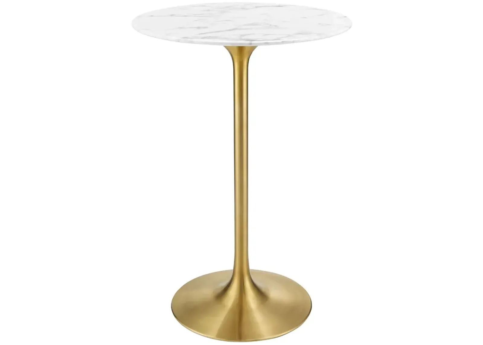 Lippa 28" Round Artificial Marble Bar Table