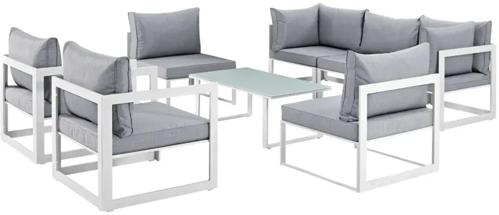 Fortuna 8 Piece Outdoor Patio Sectional Sofa Set