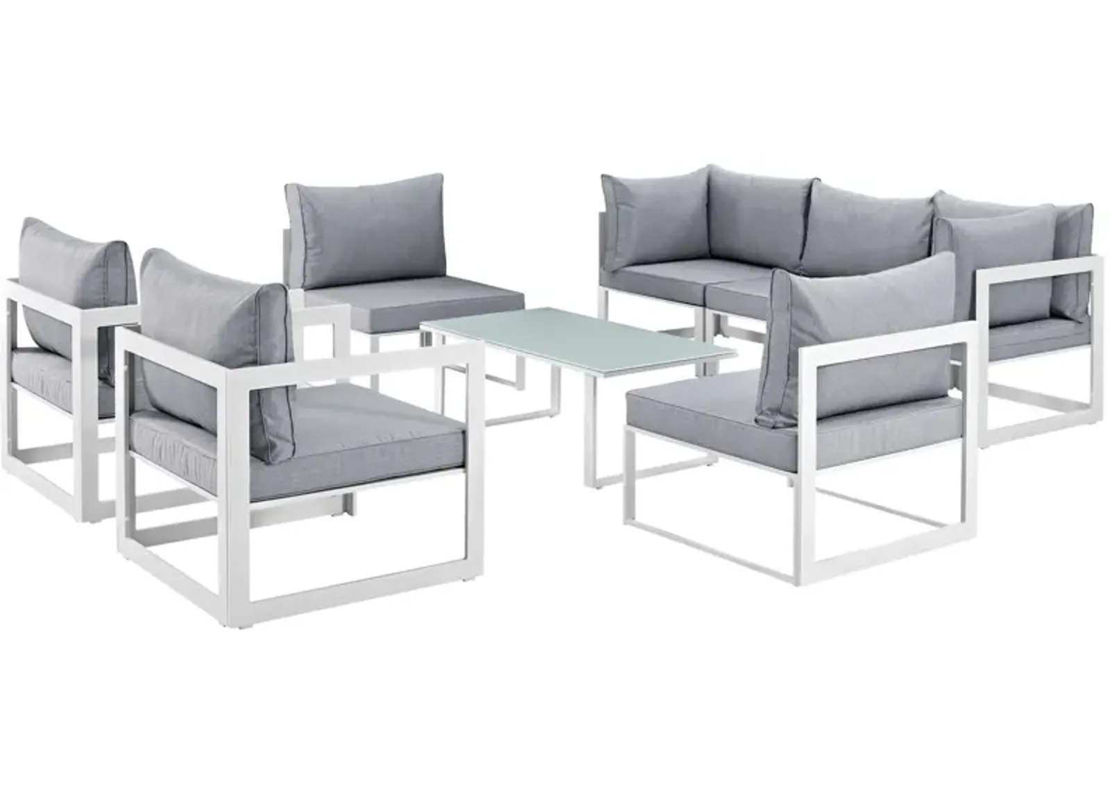 Fortuna 8 Piece Outdoor Patio Sectional Sofa Set