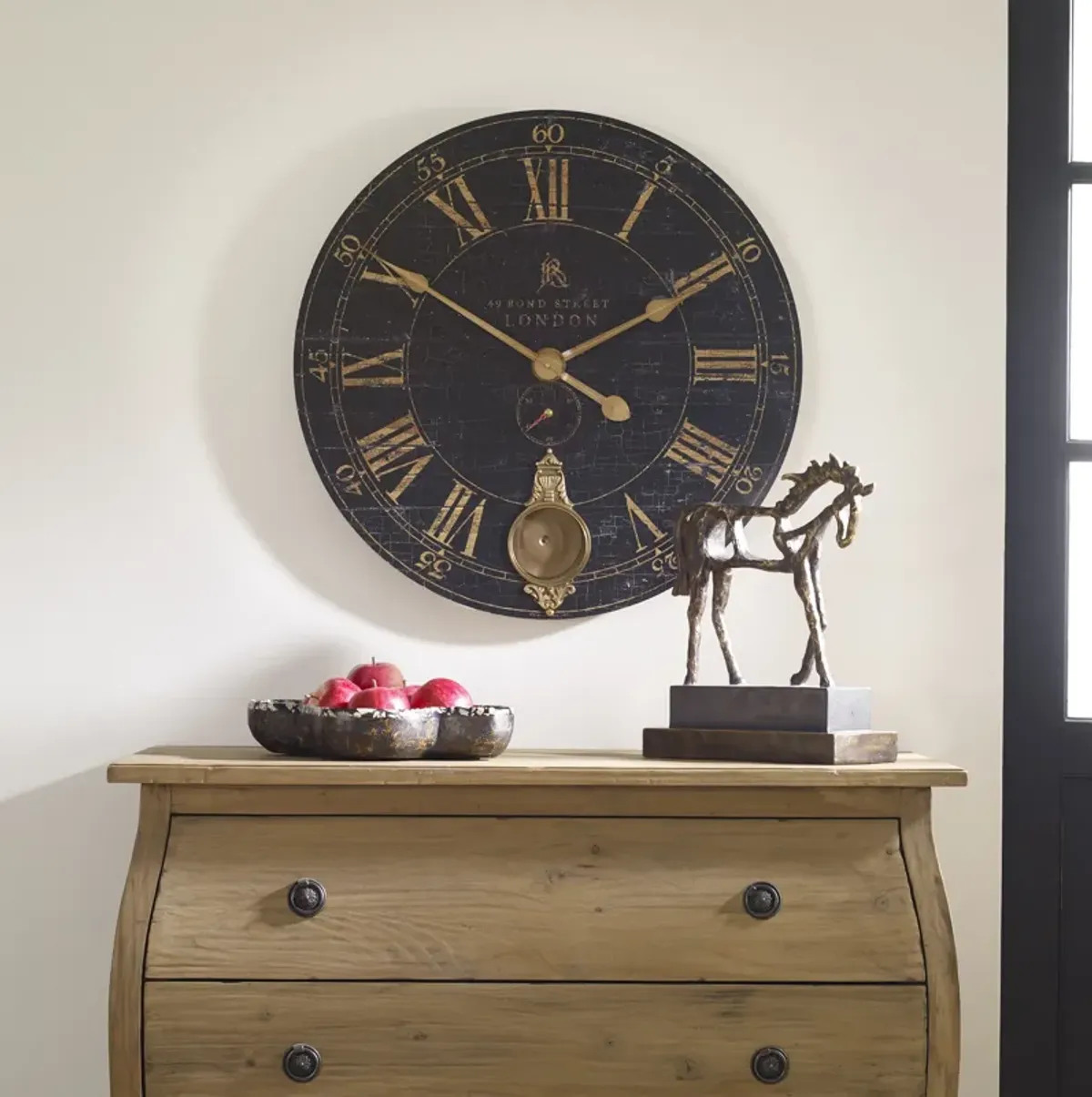 Bond Street 30" Black Wall Clock