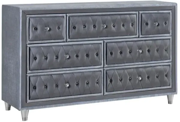 Antonella 7-drawer Upholstered Dresser Grey