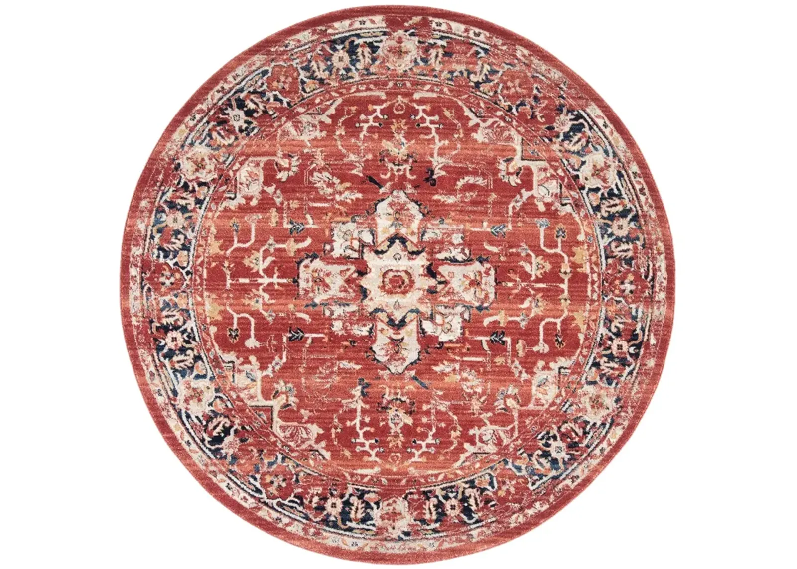 CHARLESTON 411 RED  4' x 4' Round Round Rug