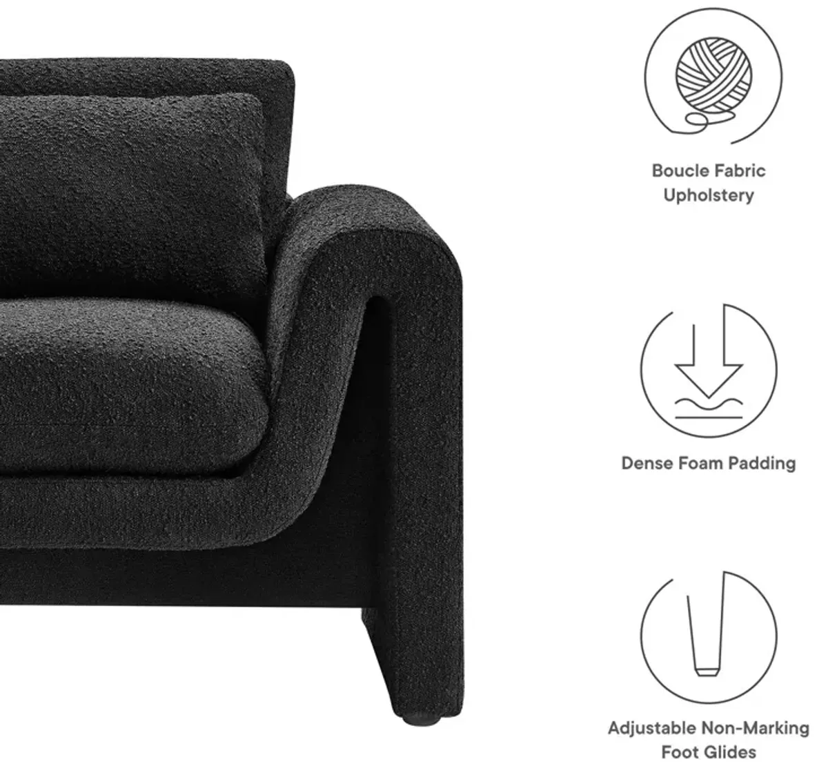 Waverly Boucle Upholstered Armchair