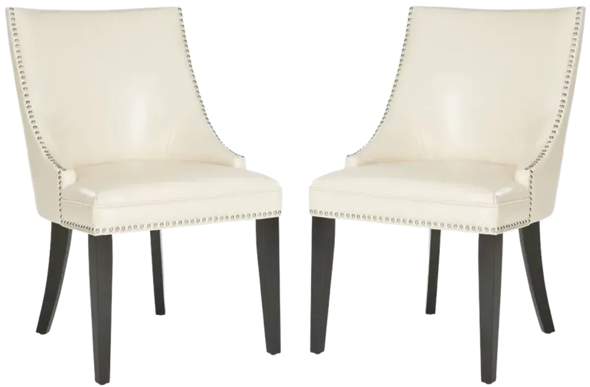 AFTON 20''H  SIDE CHAIR (SET OF 2) - NICKEL NAIL HEADS