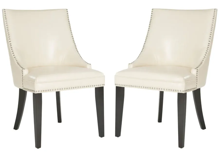 AFTON 20''H  SIDE CHAIR (SET OF 2) - NICKEL NAIL HEADS