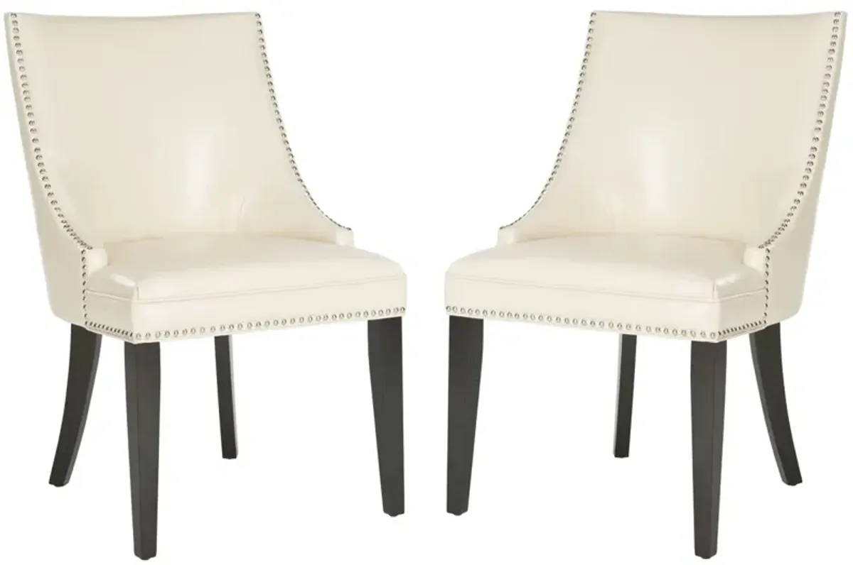 AFTON 20''H  SIDE CHAIR (SET OF 2) - NICKEL NAIL HEADS