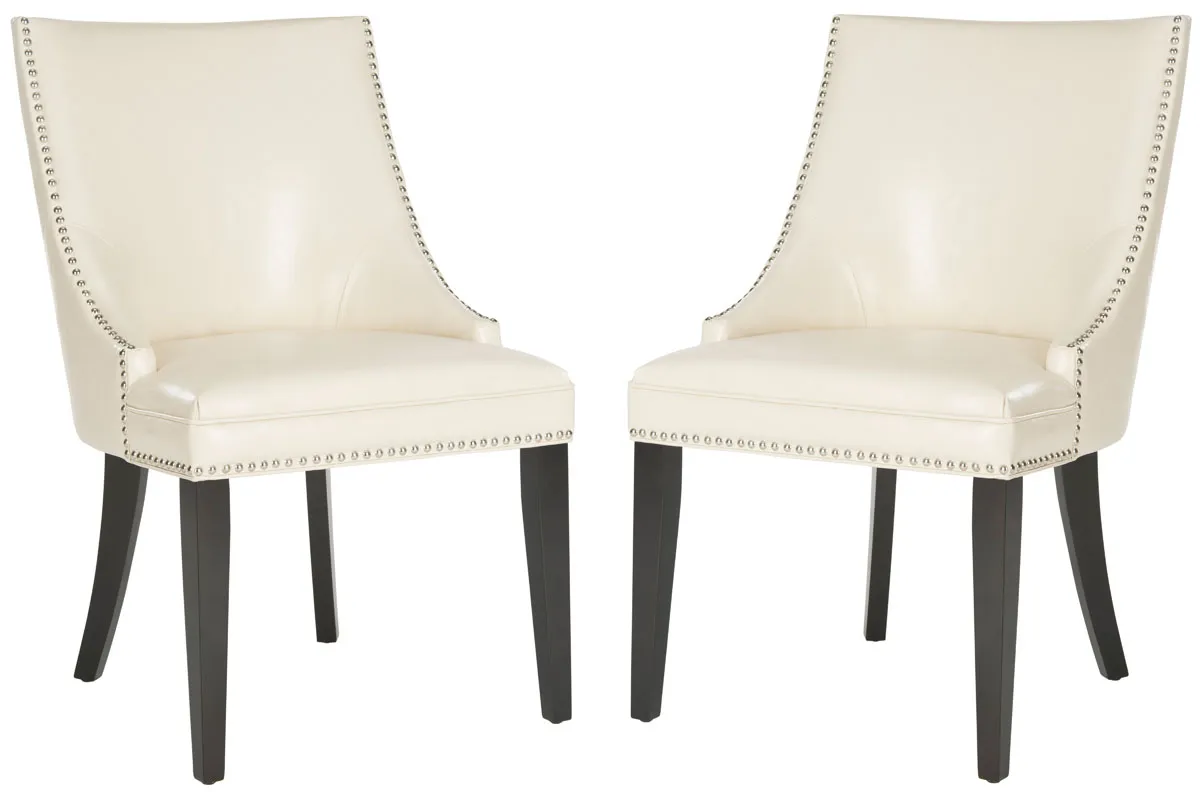 AFTON 20''H  SIDE CHAIR (SET OF 2) - NICKEL NAIL HEADS