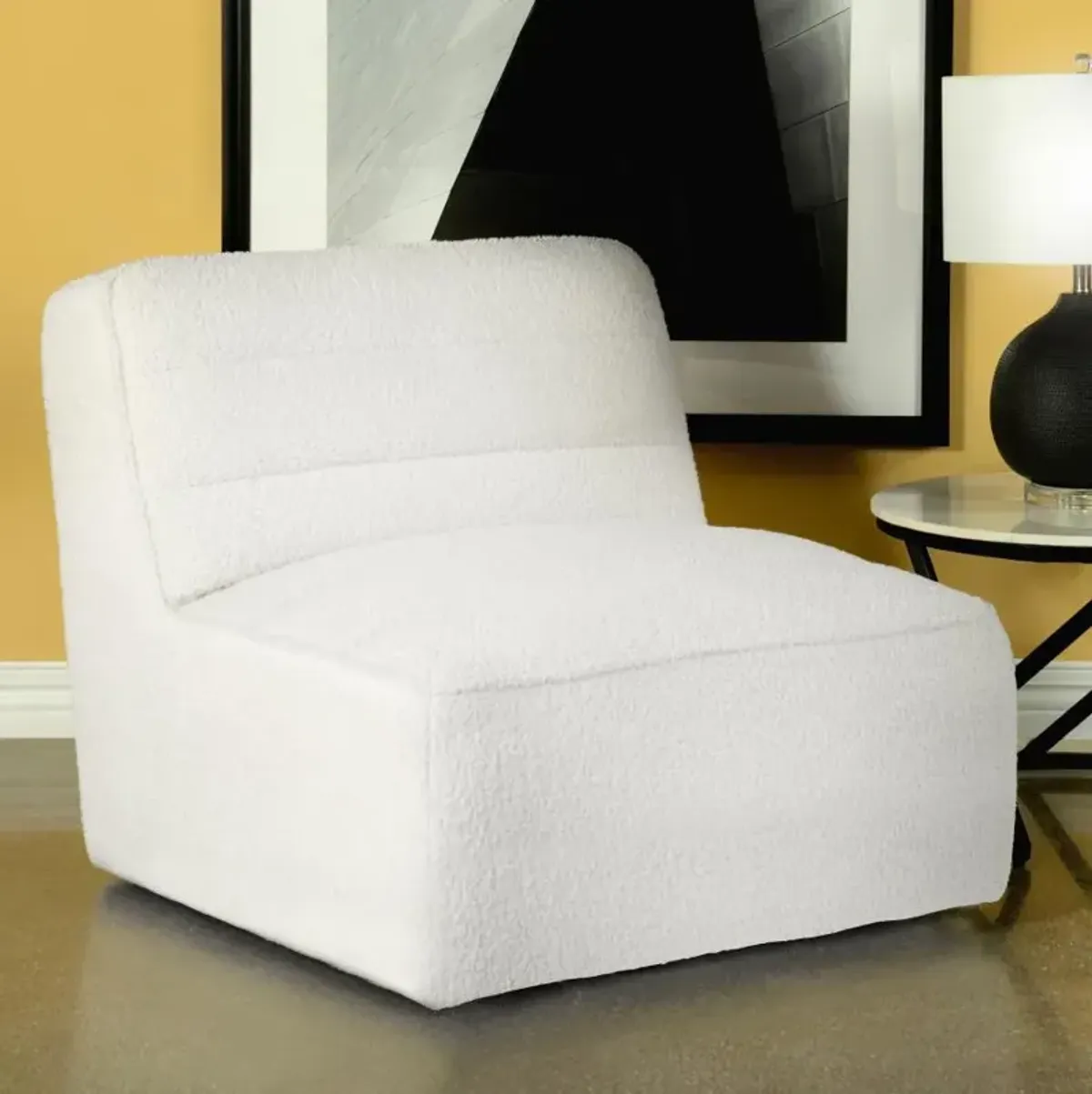 Aberdare Upholstered Swivel Armless Chair