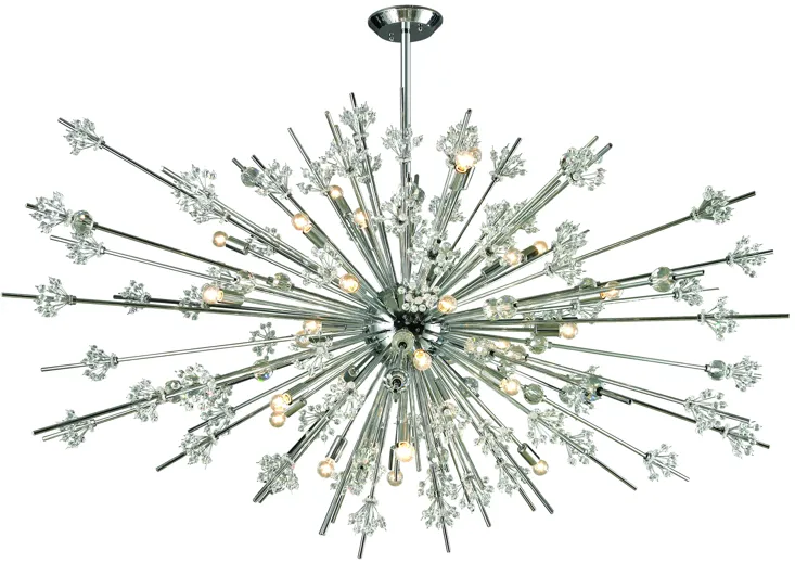 Starburst 72" Wide 31-Light Chandelier - Polished Chrome