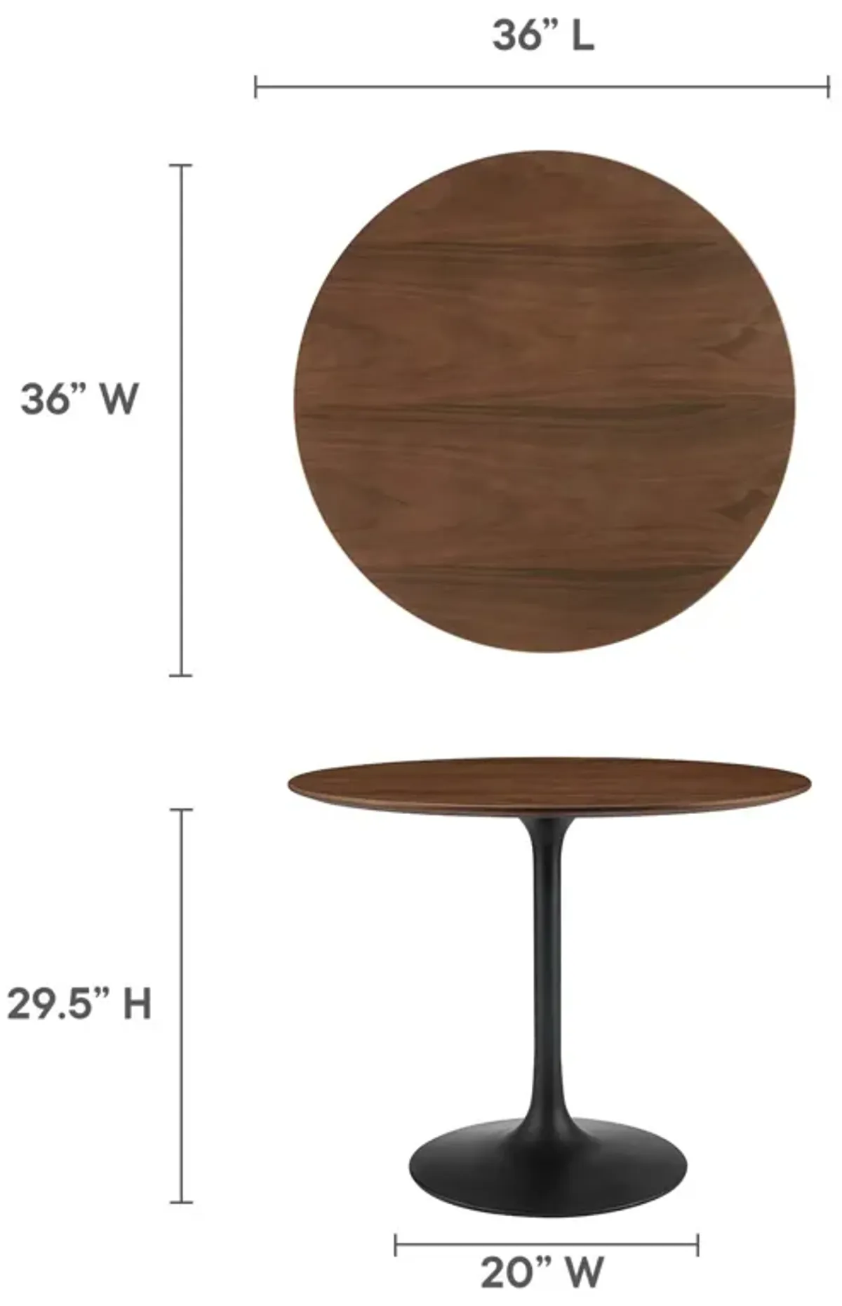 Lippa 36" Round Wood Grain Dining Table