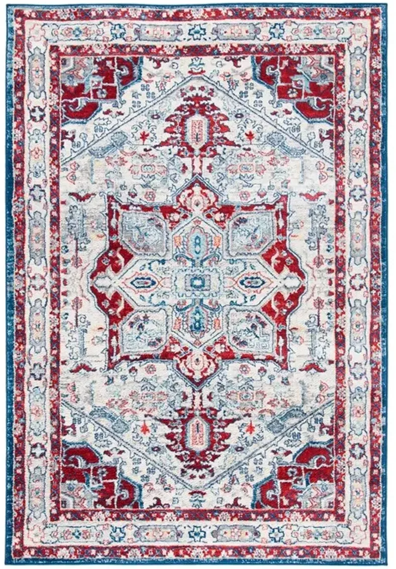 Brentwood 852 Ivory / Red 6' X 9' Medium Rectangle Powerloomed Rug