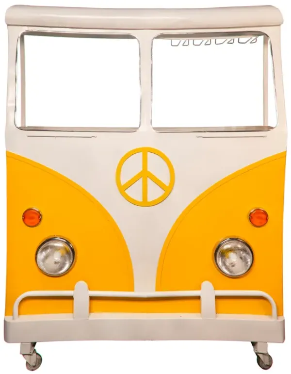 Metal 69"h Bus Kombi Bar, Yellow