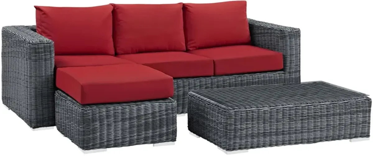 Summon 3 Piece Outdoor Patio Sunbrella® Sectional Set