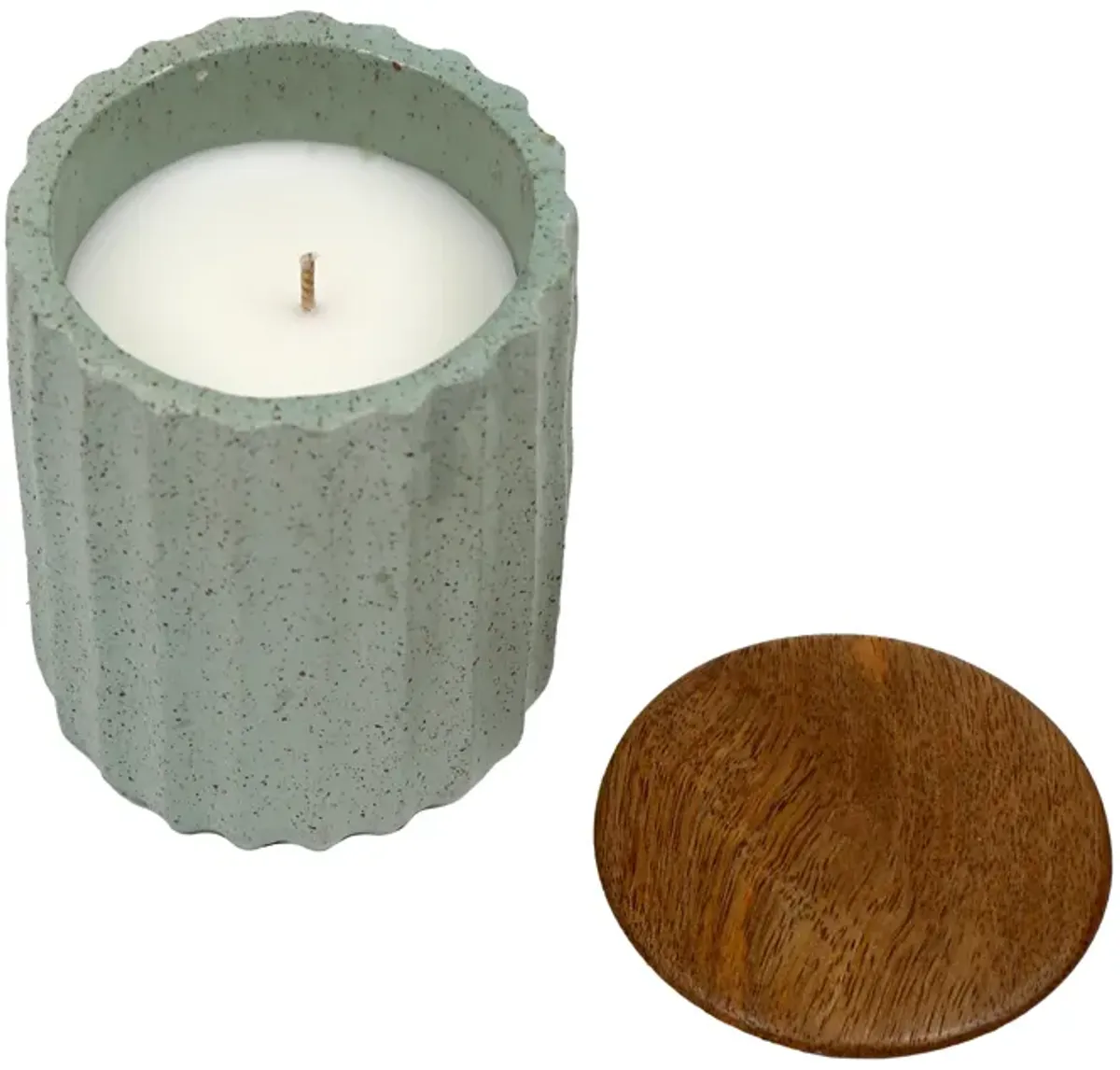 4" 6oz Wild Jasmine & Daisy Rdged Cndle W/lid,blu