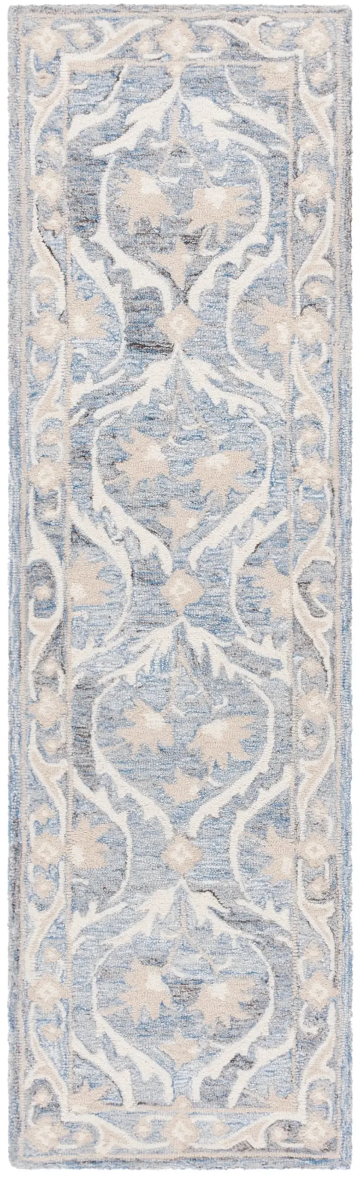 BLOSSOM 116 BLUE  2'-3' x 8' Runner Rug