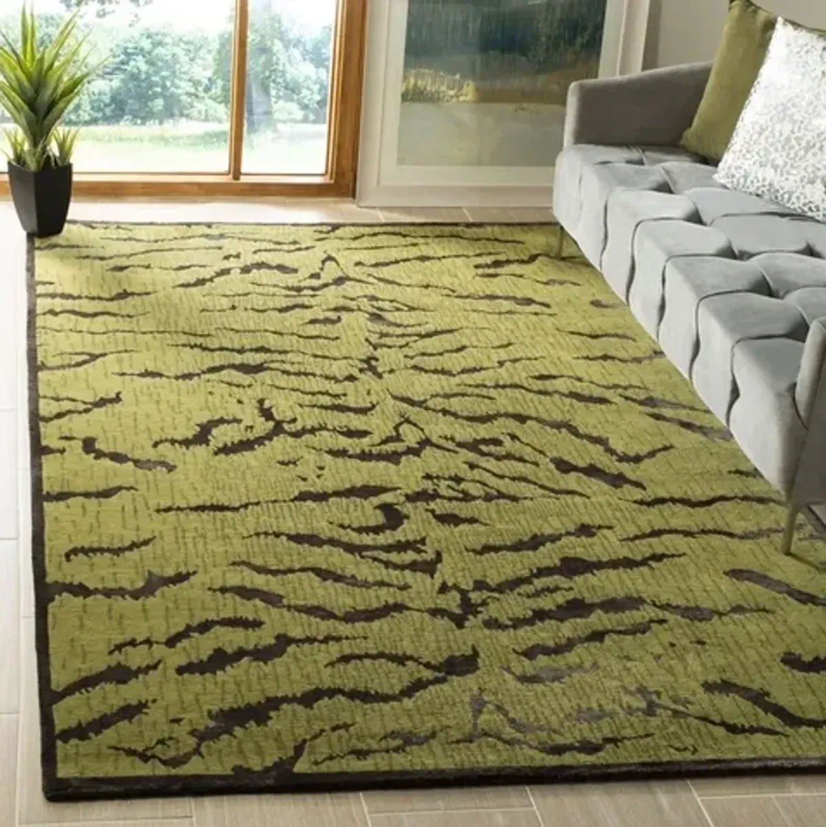 JDK351 Green  6' X 9' Medium Rectangle Rug