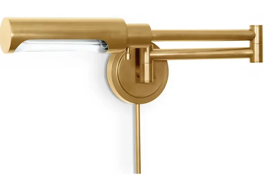 Noble Swing Arm Task Sconce (Natural Brass)