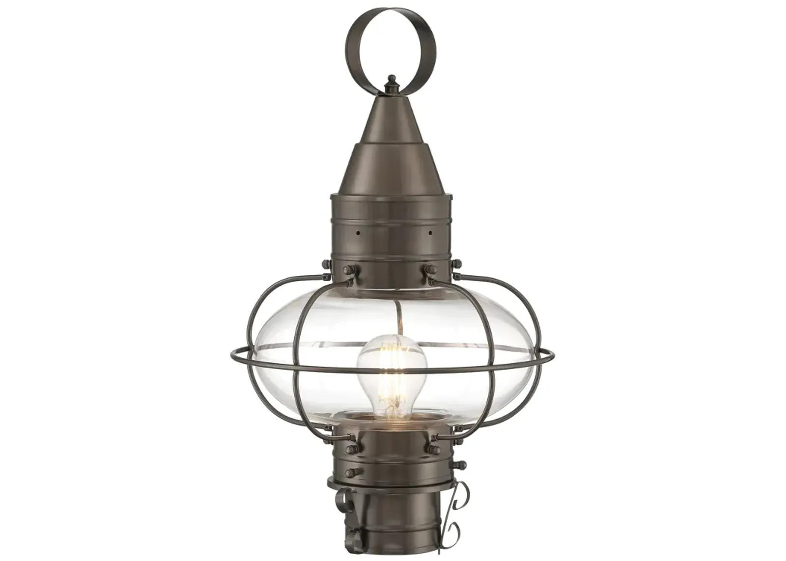 Classic Onion Outdoor Post Light - Bronze with Clear Glass