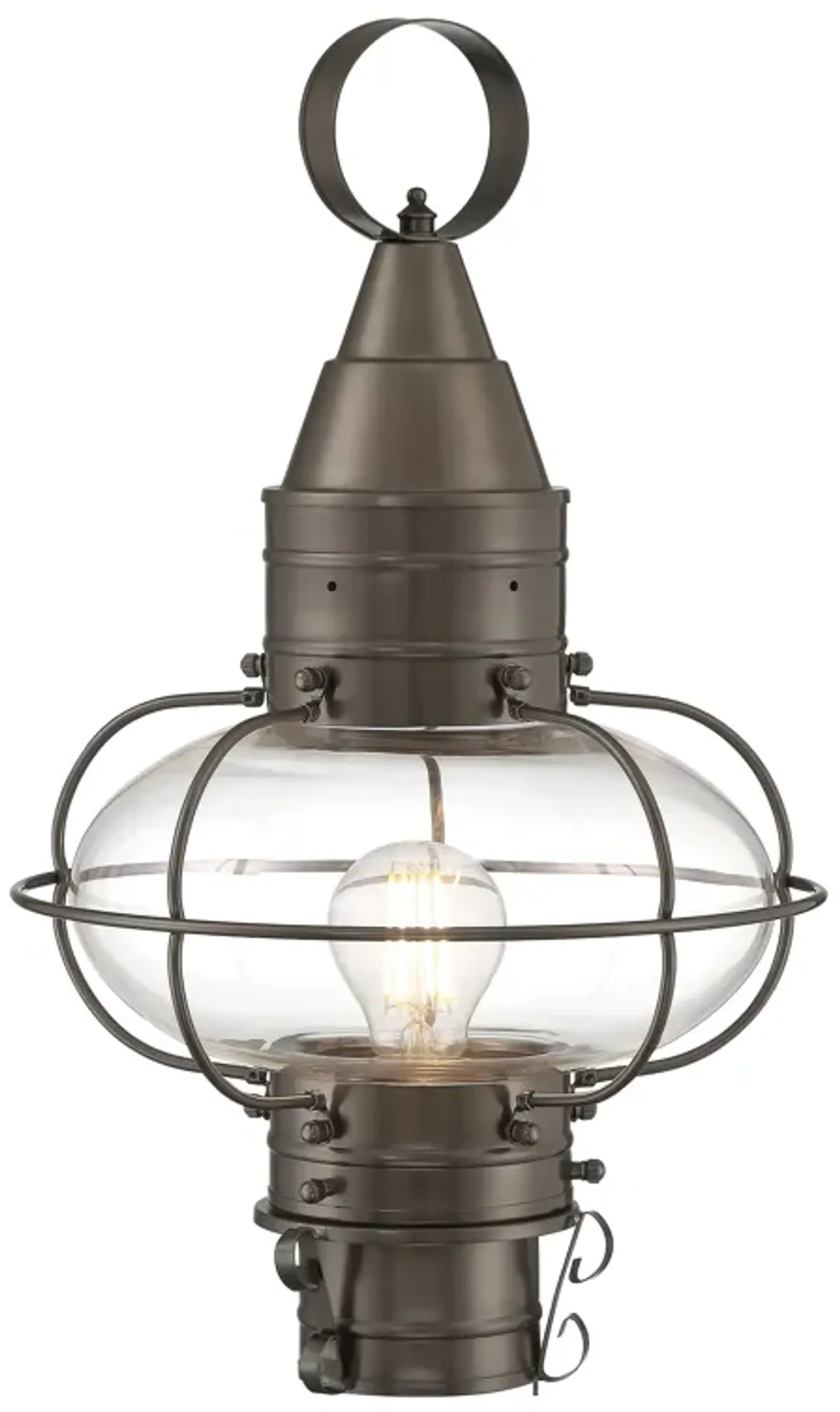 Classic Onion Outdoor Post Light - Bronze with Clear Glass