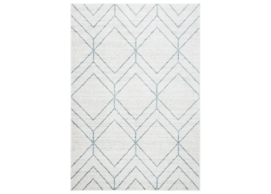 ADIRONDACK Contemporary Grey / Blue 6' X 6' Round Powerloomed Rug