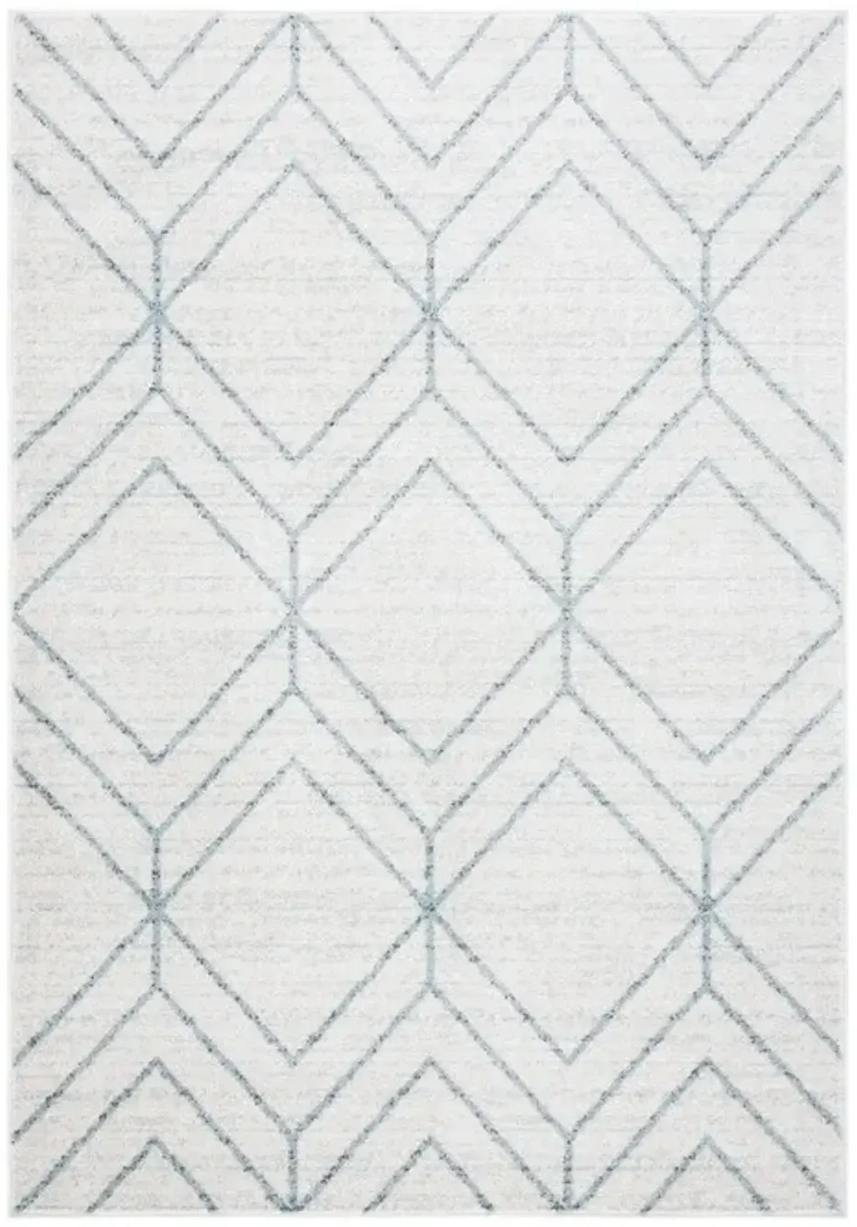 ADIRONDACK Contemporary Grey / Blue 6' X 6' Round Powerloomed Rug