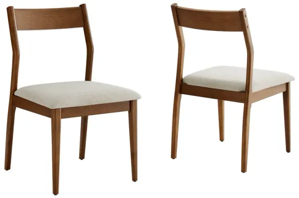Solara Fabric Wood Dining Side Chairs Set of 2 by Modway