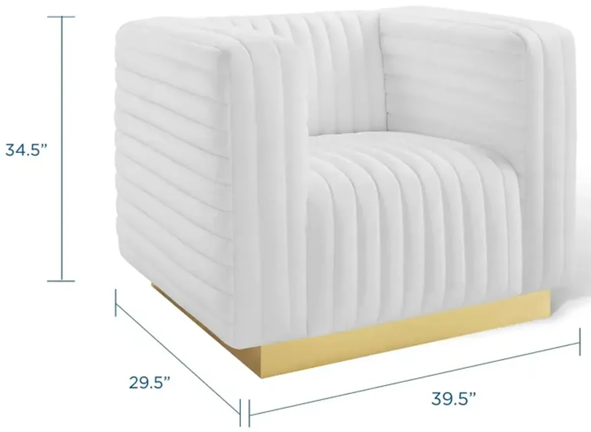 Charisma Channel Tufted Performance Velvet Accent Armchair