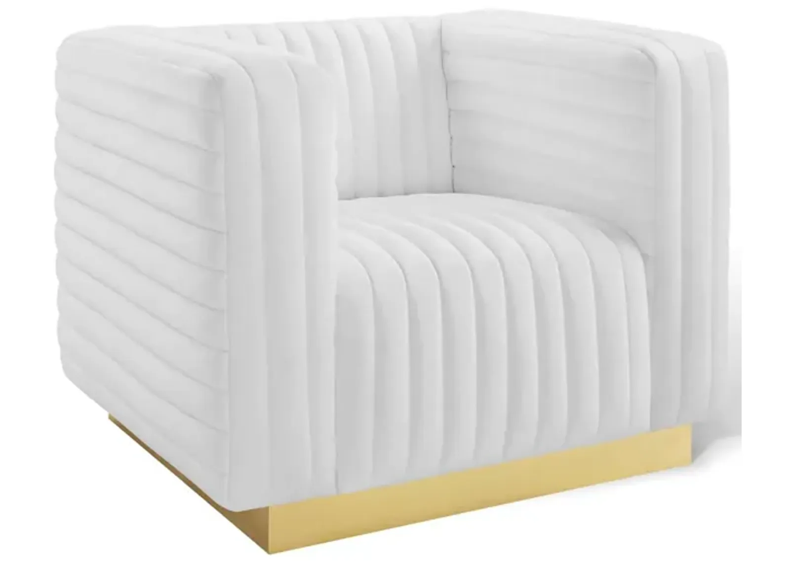 Charisma Channel Tufted Performance Velvet Accent Armchair