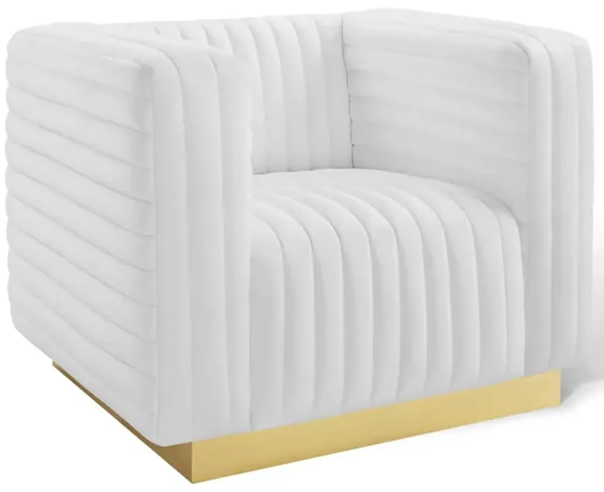 Charisma Channel Tufted Performance Velvet Accent Armchair