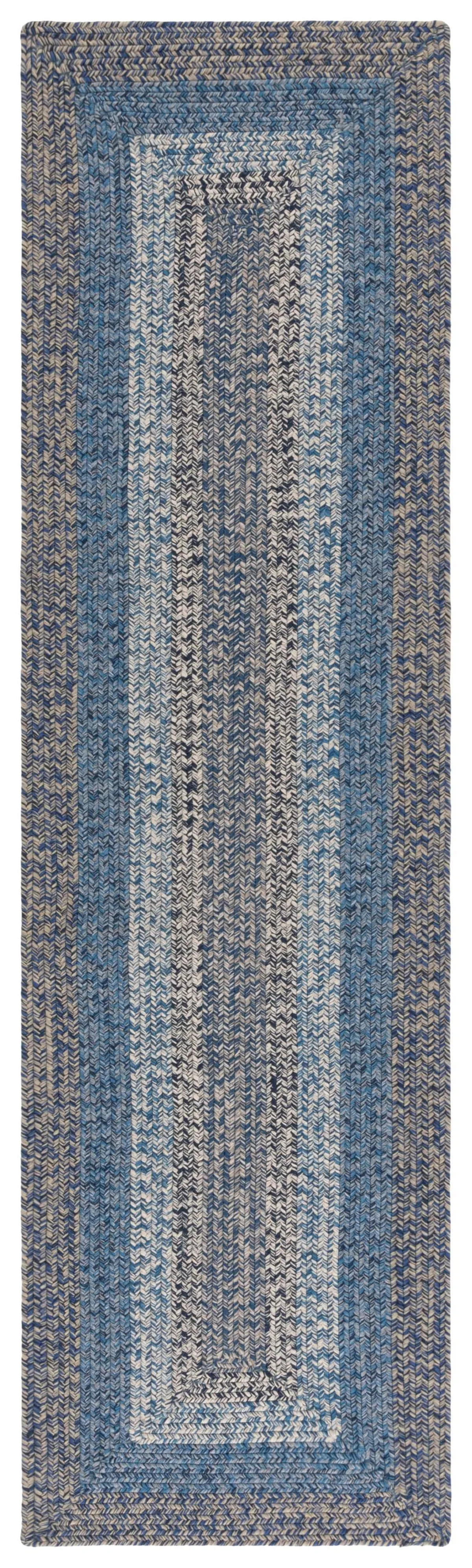 BRAIDED 318 NAVY  2'-3' x 8' Runner Rug