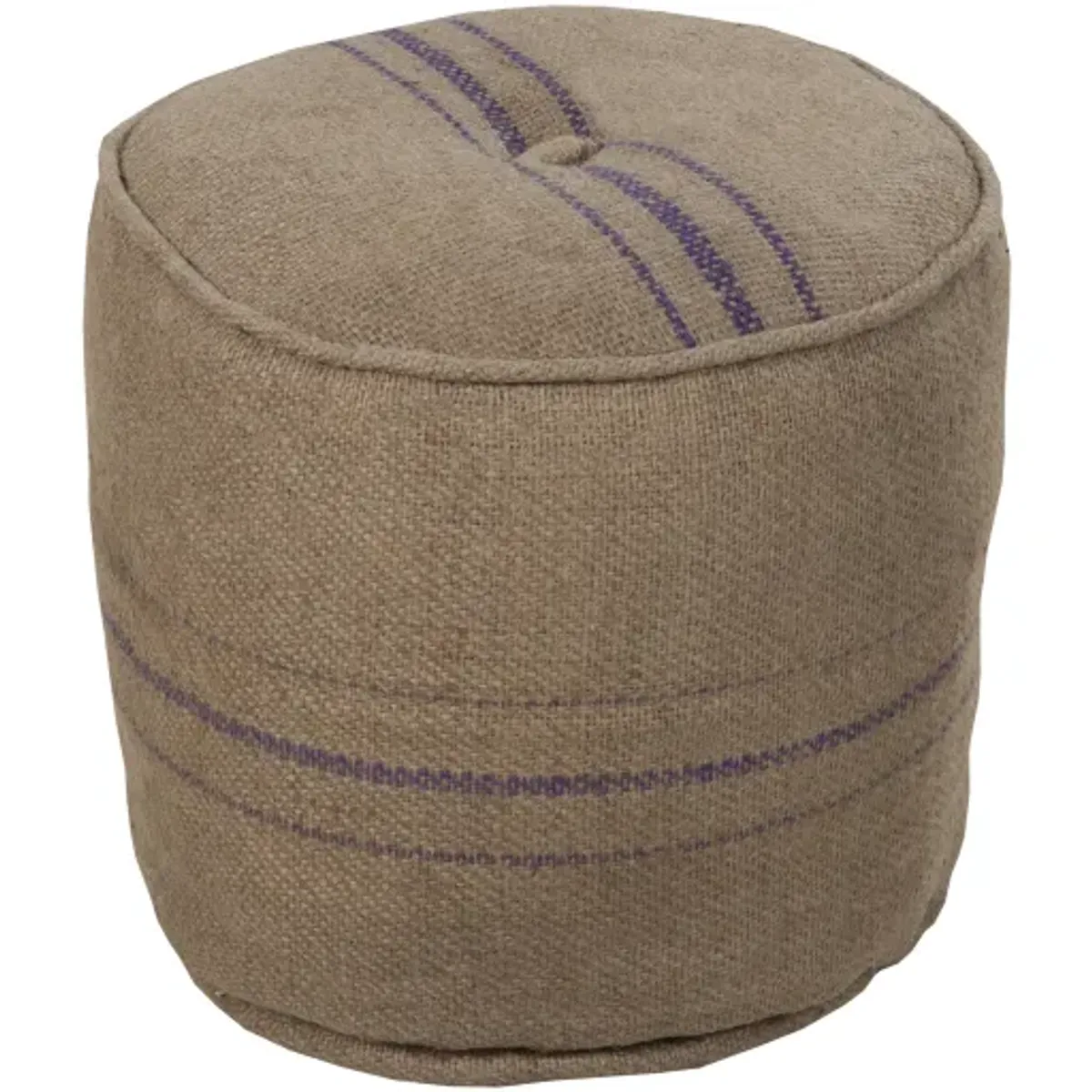 Burlap 17"H x 18"W x 18"D Pouf
