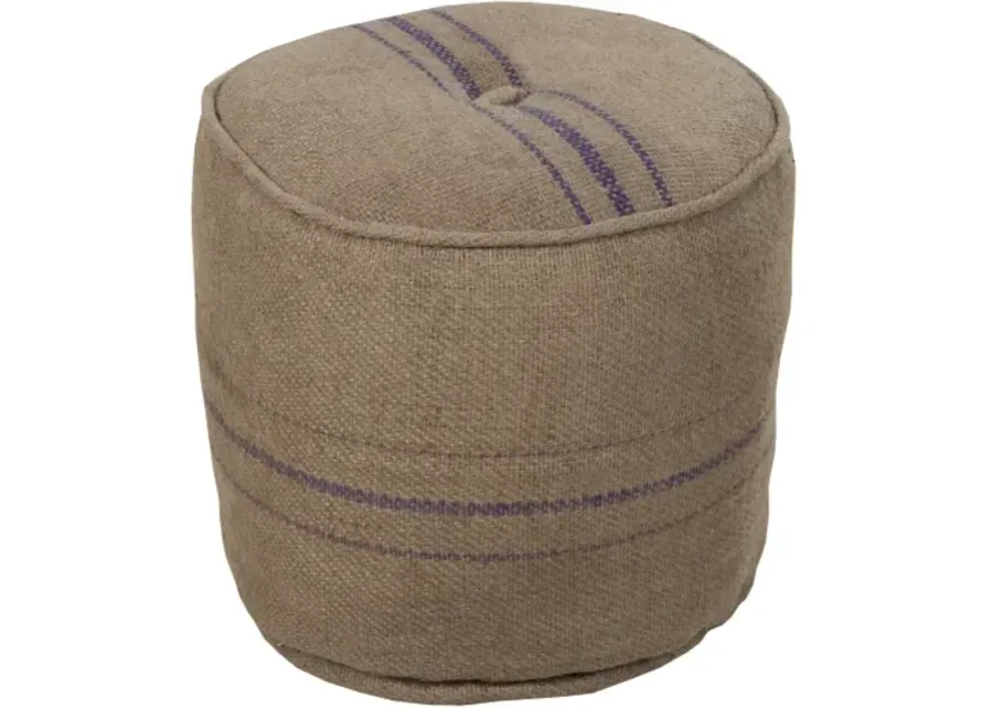 Burlap 17"H x 18"W x 18"D Pouf