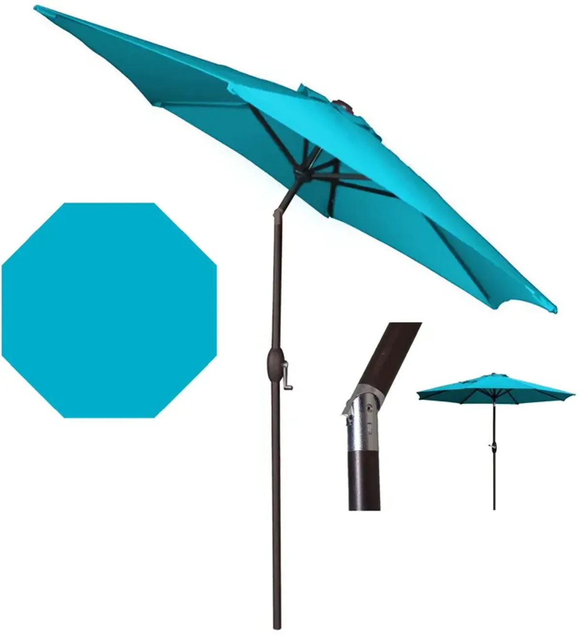 Panama Jack Teal 9 Ft Alum Patio Umbrella W/Crank