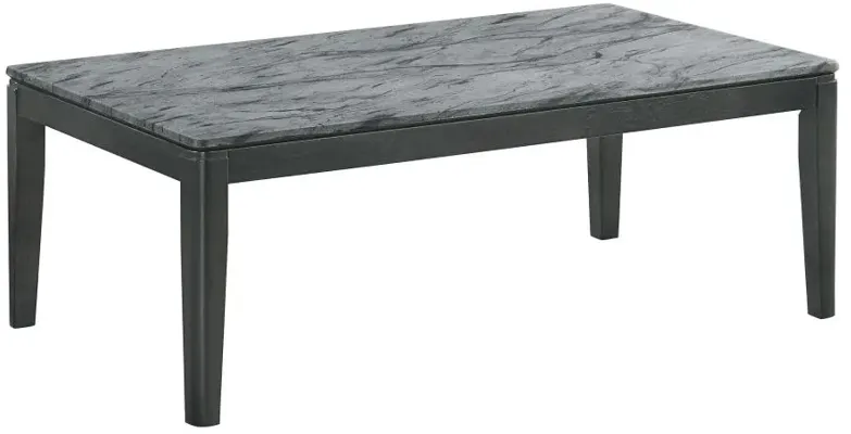 Mozzi Rectangular Coffee Table Faux Grey Marble and Black