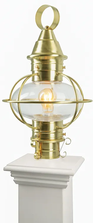 American Onion Outdoor Post Light - Satin Brass