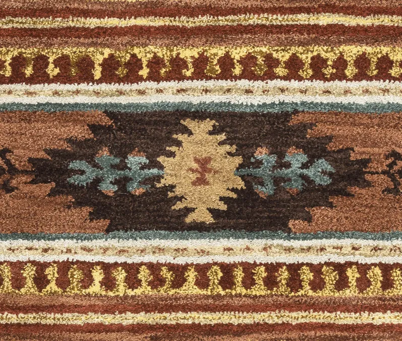 Southwest Rust Southwest/Tribal Wool 10' Round Round  Rug