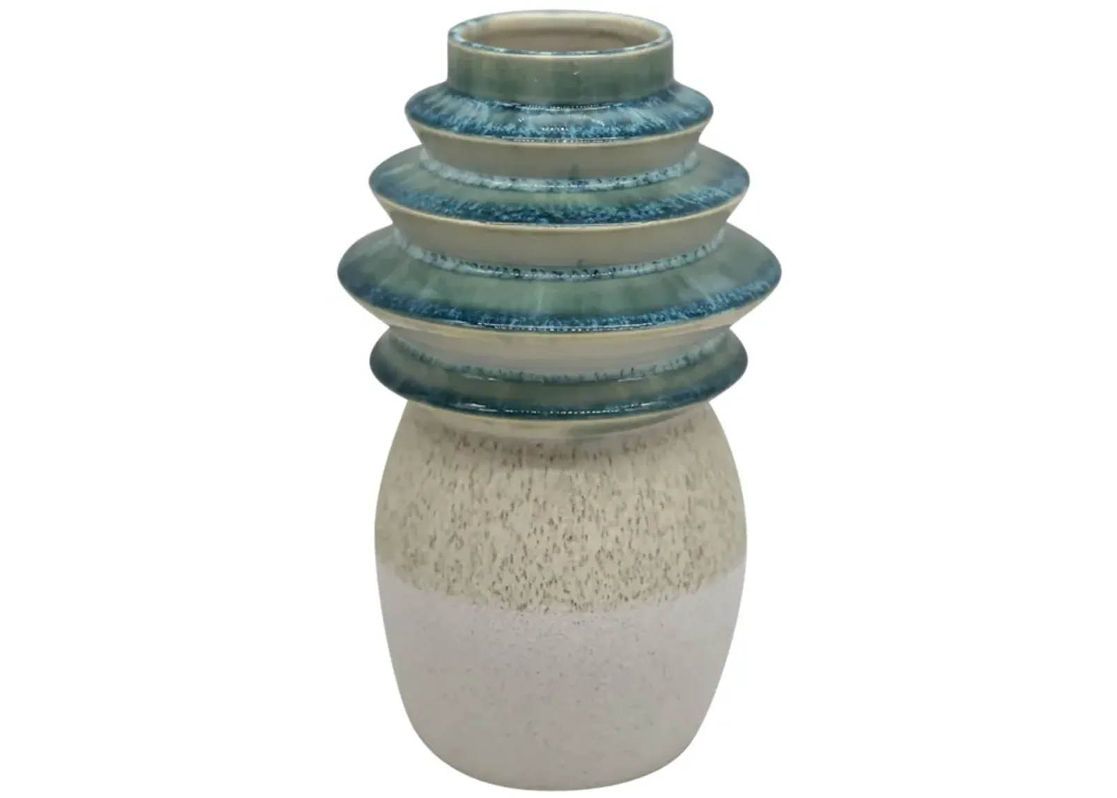 9" Fluted Top Vase Reactive Finish, Multi