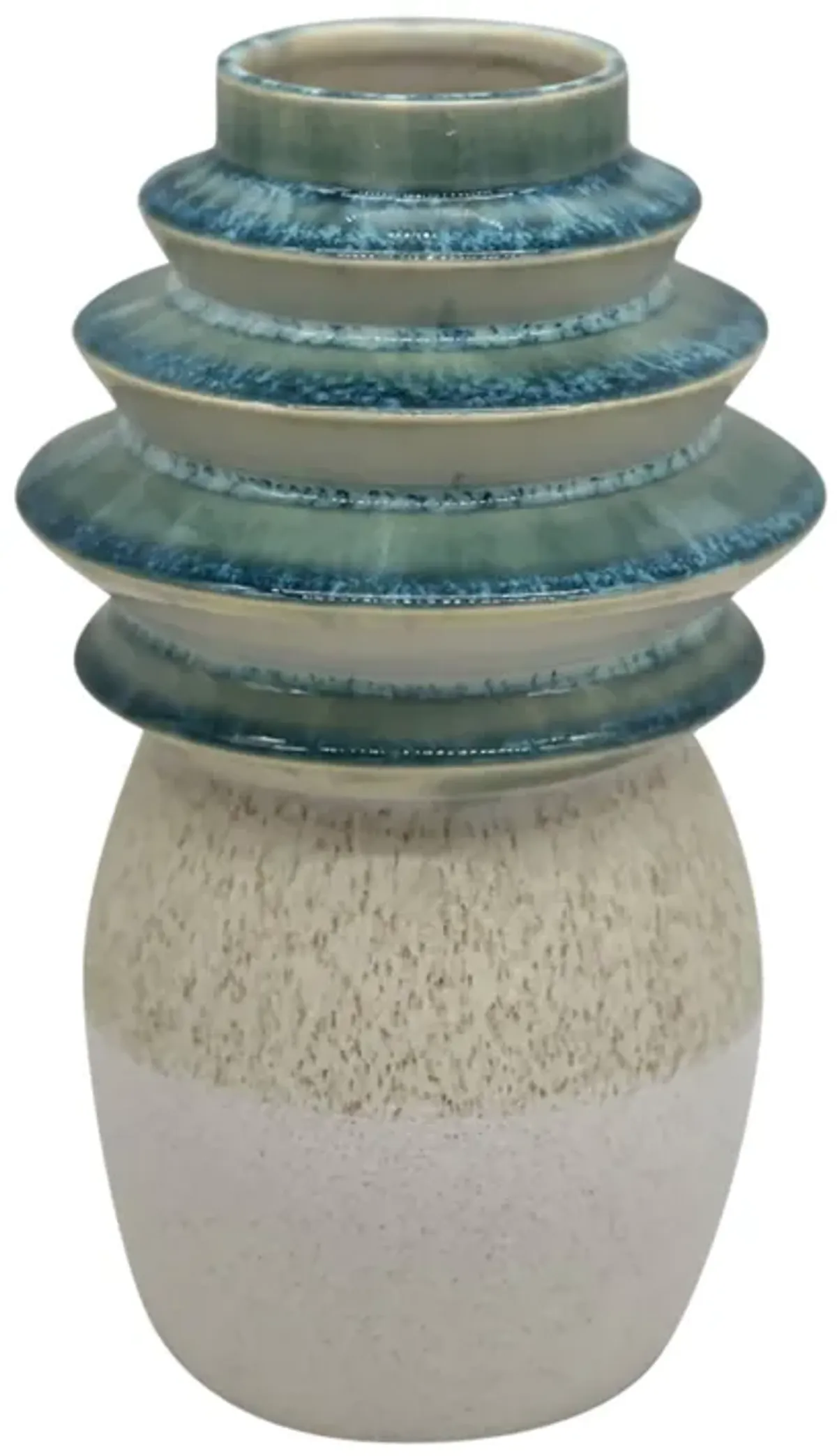 9" Fluted Top Vase Reactive Finish, Multi