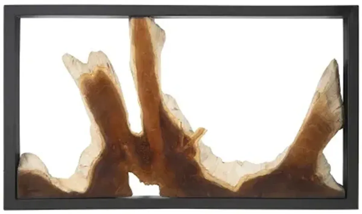 framed root wall art, rectangle, black