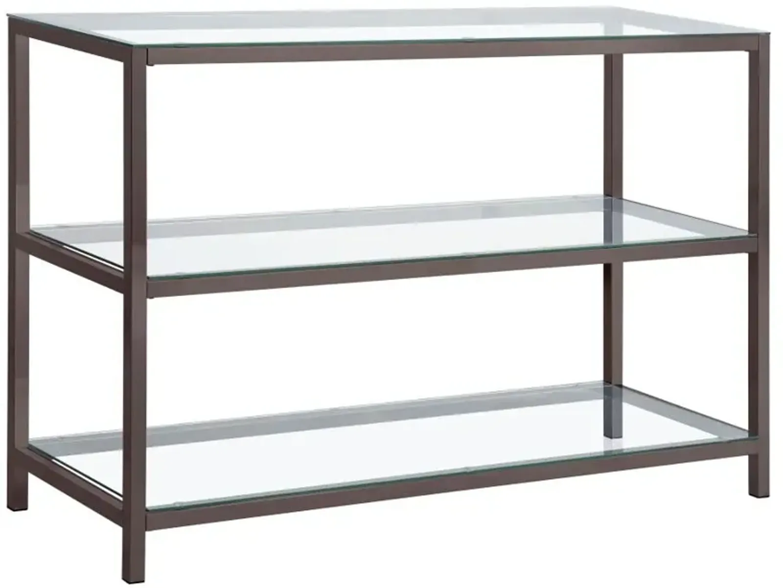 Aberdine Sofa Table with Glass Shelf Black Nickel