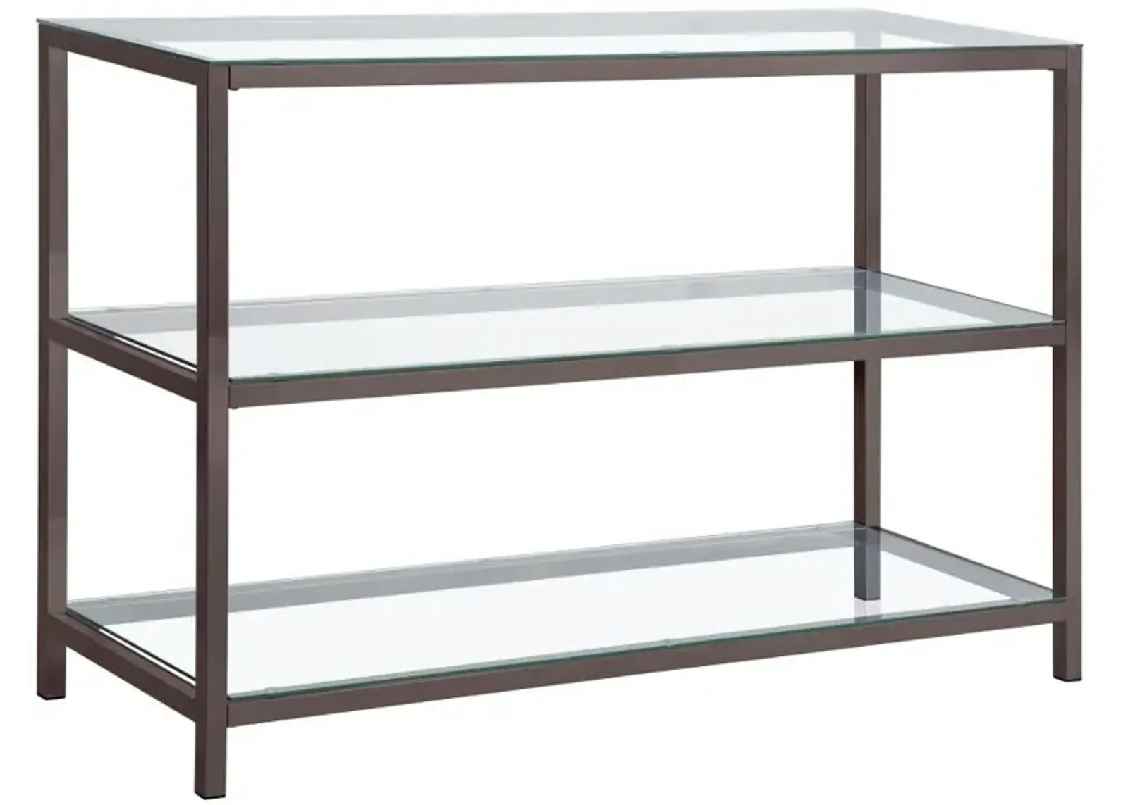 Aberdine Sofa Table with Glass Shelf Black Nickel