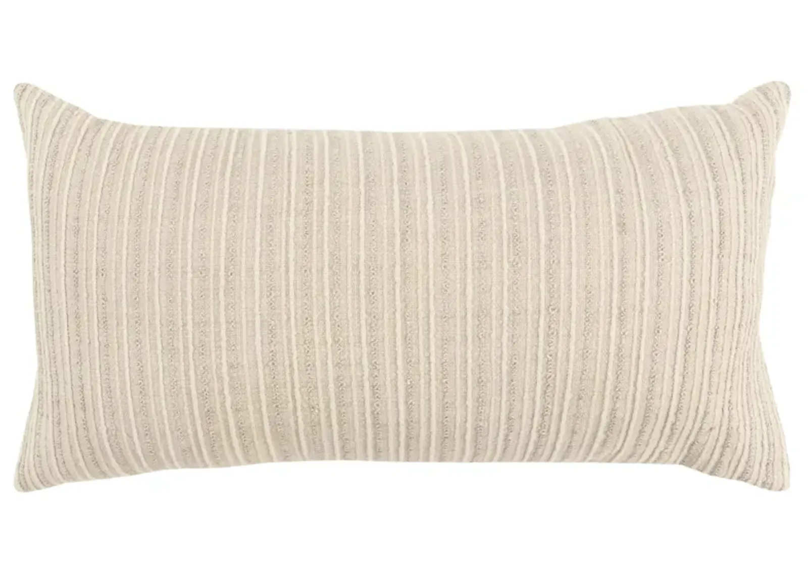 Stripe Patterned Solid Natural  Pillow