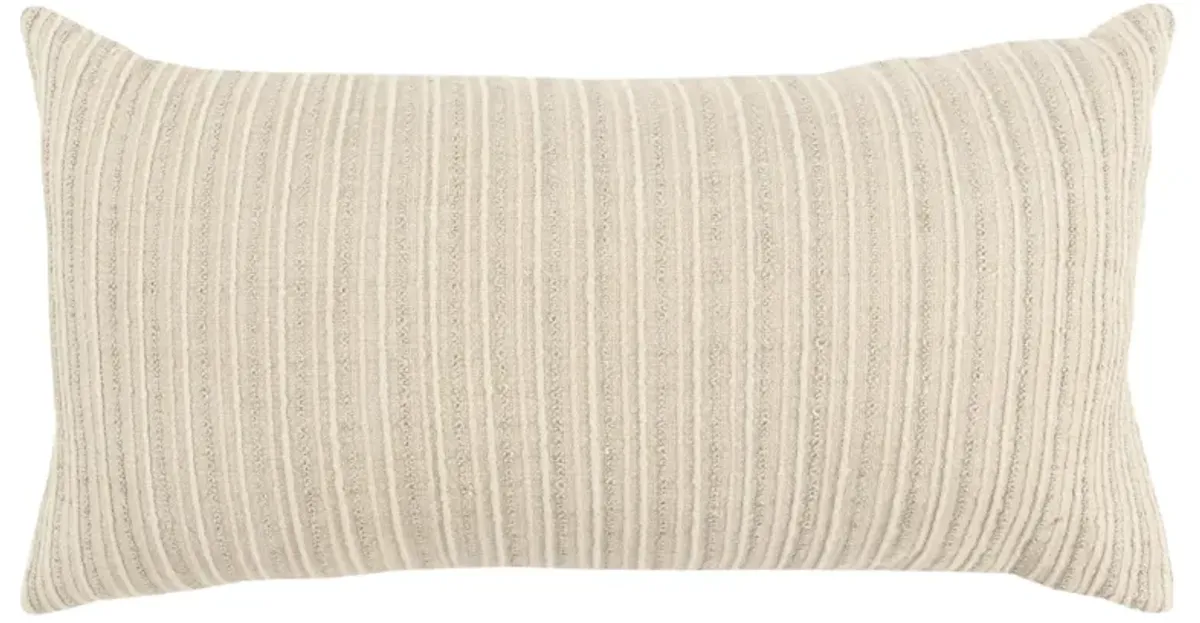 Stripe Patterned Solid Natural  Pillow