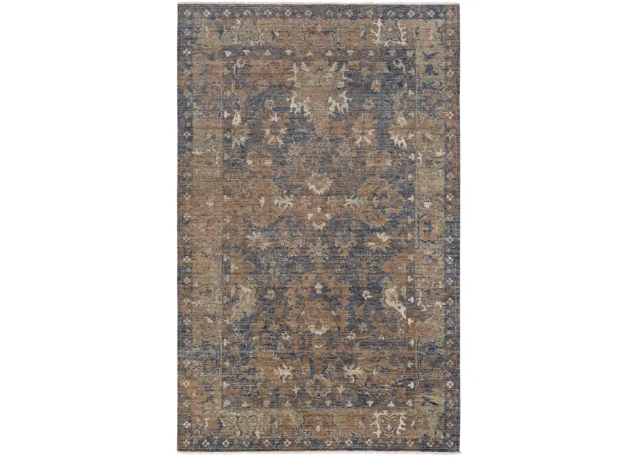 Platinum Charcoal Distressed Classical Proprietary Wool 10' x 13' Rectangle Rug