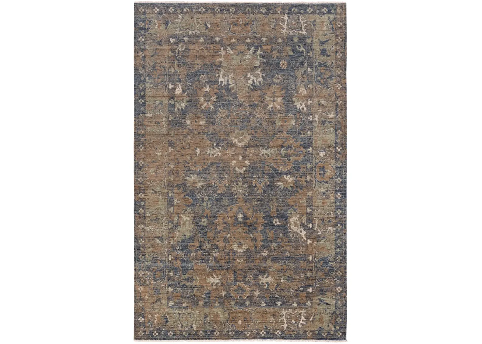 Platinum Charcoal Distressed Classical Proprietary Wool 10' x 13' Rectangle Rug